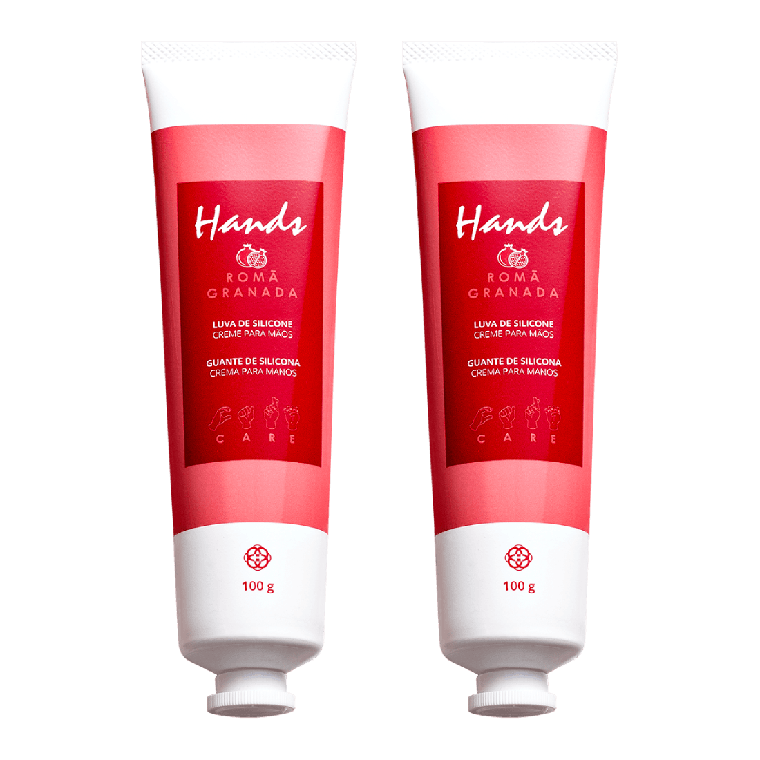 Kit 2 Luvas De Silicone Romã Creme Para As Mãos Hands 100g
