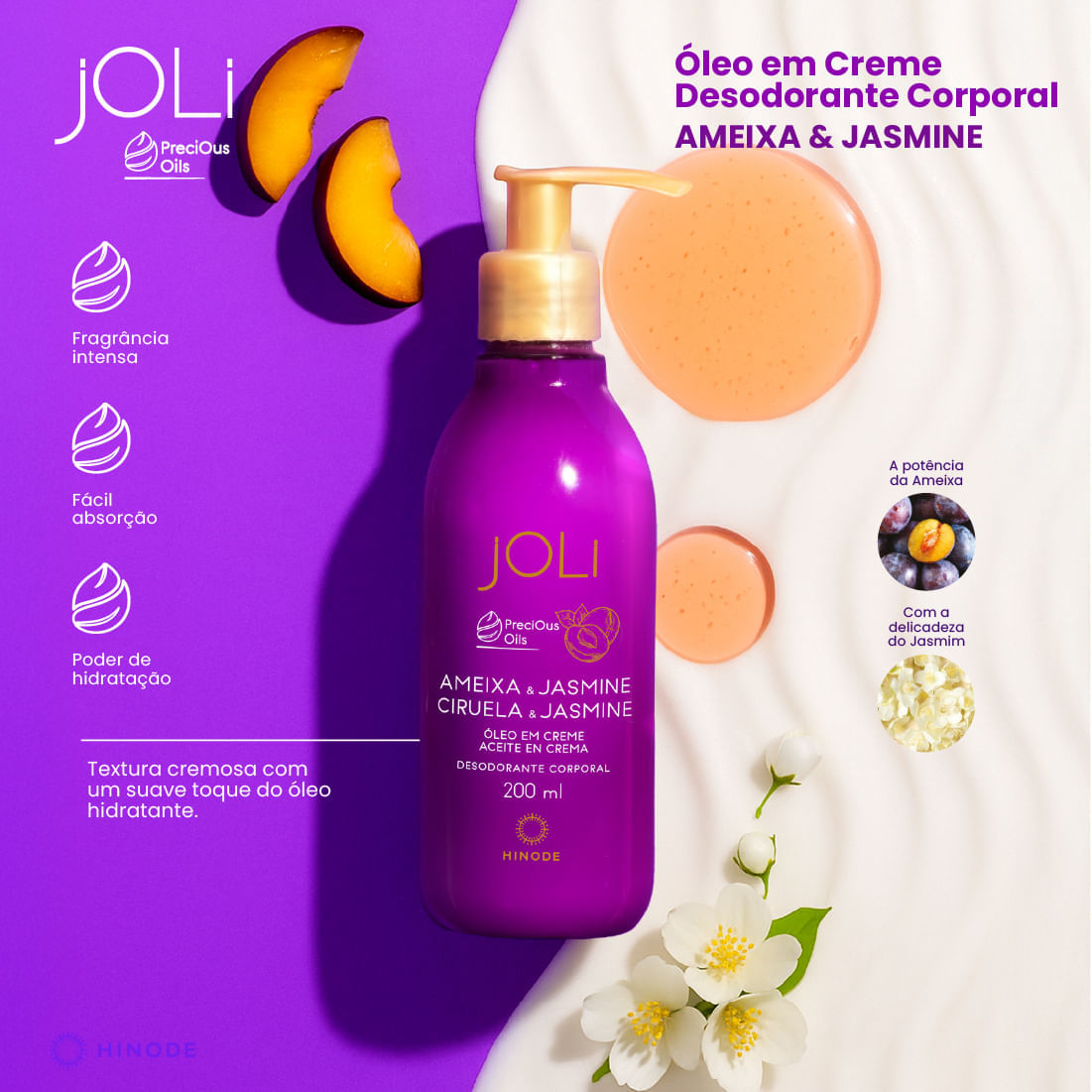 Imagem 4 de Óleo em Creme Joli Ameixa e Jasmine 200ml