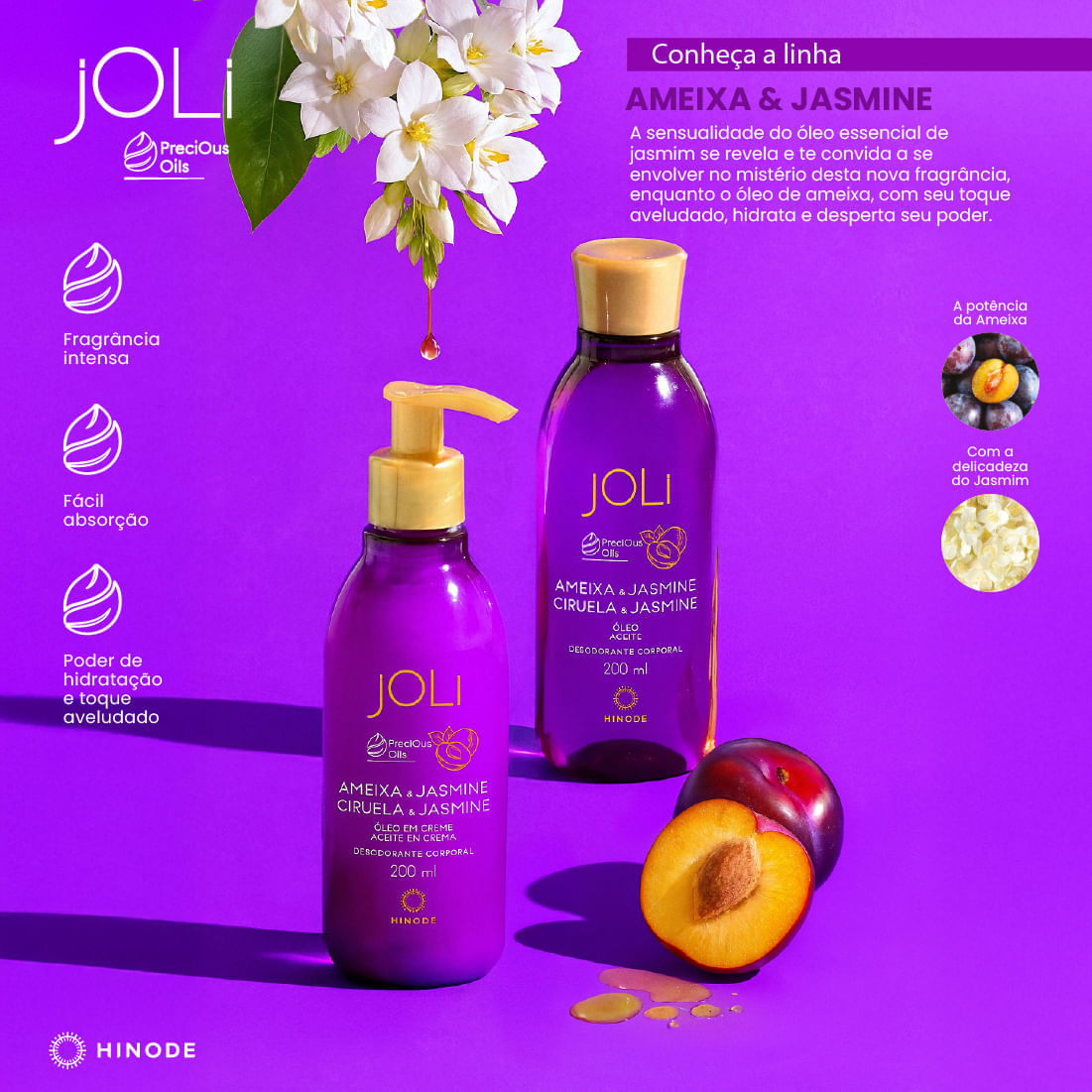 Imagem 9 de Óleo Desodorante Corporal Joli Ameixa e Jasmine 200ml